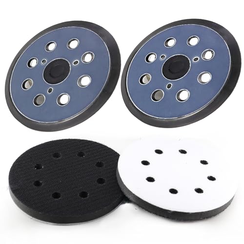 2PCS 5" 8 Holes Hook and Loop for Dewalt Orbital Sander Pads with 2PCS Buffer Pads,Replacement Sander Pads Compatible with DeWalt DW420 DW421 DW422 DW423 DW426 D26451 D26453 Random Orbital Sanders