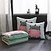 Qivor Coussin Quilt Double Usage, édredon imprimé de Bande dessinée, Velours de Corail en Cristal Multifonctionnel, Chaud épais, approprié au Bureau de Sofa de Voiture
