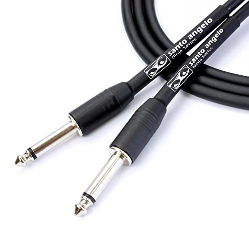CABO DE GUITARRA NINJA CABLE 0,20 MM CONECTOR P10/P10 15FT 4,57 METROS PRETO - SANTO ANGELO