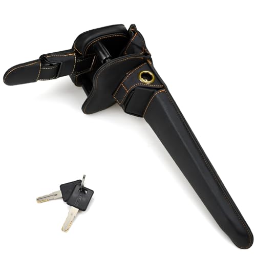 TECKELE Steering Wheel Lock Airbag Lock Anti-Theft Heavy Duty Car Lock Car Device Car Security Theft Prevention Compatible for Vehicle Truck Van SUV (Full Leather)