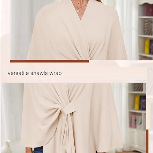 Indduilavi Elegant Solid Color Cape Shawl, Pashmina Shawl Wraps For Women, Wraps Soft Open Front Poncho Sweater2