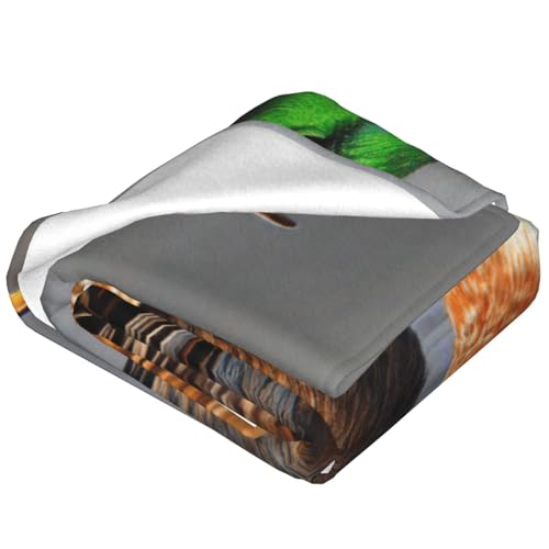 Couverture polaire douce et chaude imprimé canard colvert canapé lit - 4
