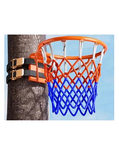 Aro de baloncesto sin taladro portátil y resistente con borde de acero para niños