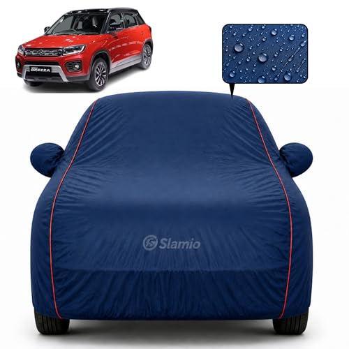 Image of Car Cover for Maruti Suzuki e Vitara | 100% Waterproof Heavy-Duty 3-Layer Car Body Cover | All-Weather Rain, UV, Sun & Dust Protection | Custom Fit | Mirror & Antenna Pockets | Navy Blue