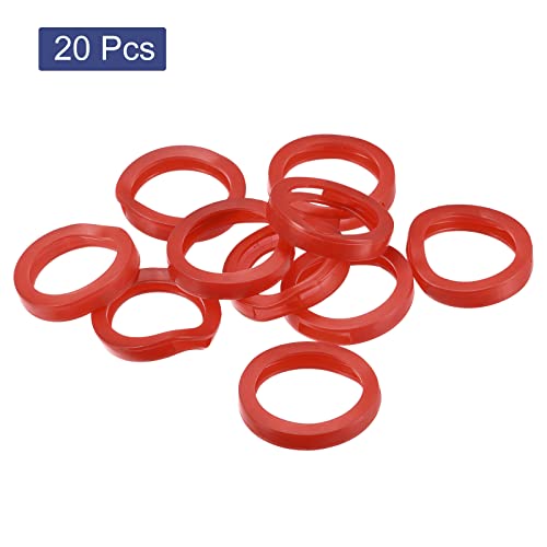 PATIKIL Key Cap Cover Rings, 20Pcs 28mm Keys Identifier Coding Tags Silicone Sleeve for Office House Apartment Red - Image 3