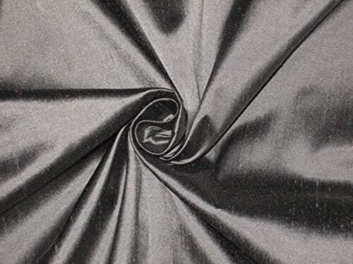 Tissu Dupion en pure soie argent métallisé pour confectionner vos robes de soirée