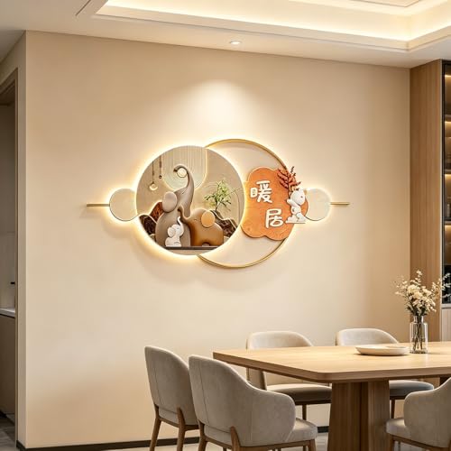 Décoration murale 3D LED éléphant 100x50cm avec télécommande jaune - 5