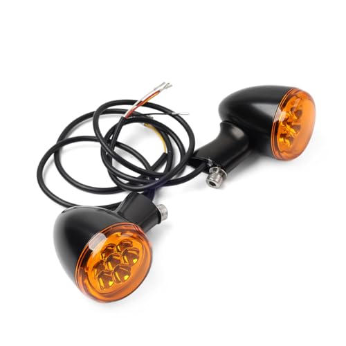 Cnswee6 2 PCS 4-lines Rear LED Turn Signals Motorcycle Brake Taillights LED Indicator Blinker Zinc Alloy housing and Amber s lens Black for Harley for Sportster XL 883 1200 1992-2023