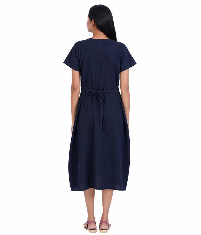 Image of MENMAII Women's [L-4XL] Full Open /Front Buttoned [a Kind of Adaptive Clothing] Multipurpose Nighty for Maternity /Pregnancy /Elderly /Patient /Feeding /Hospital Purpose Nighty Calf Length