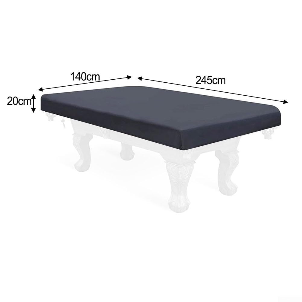 Funda para mesa de billar impermeable y duradera, con cordón ajustable y fabricada con tela de poliéster 210D resistente (negro de 8 pies)