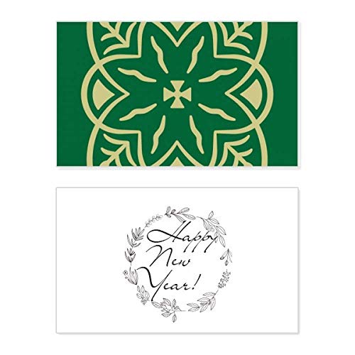 Tarjeta de año nuevo Green Talavera premium con un elegante estilo artístico