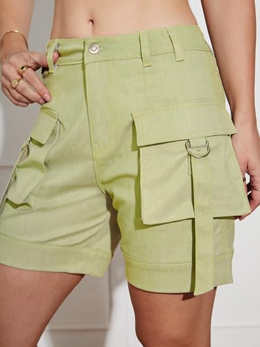 Image of Miss Chase Women's Relaxed Fit Mid Rise Highly Distressed Regular-Length Denim Shorts