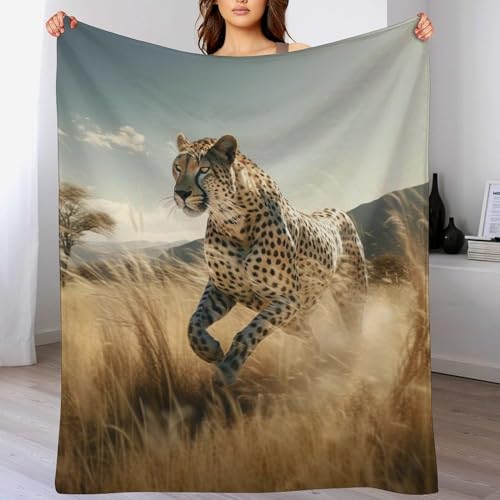 Couverture léopard en flanelle 3D 130x180cm pour canapé