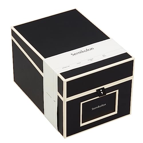 Semikolon 352546 Boîte pour CD et photos - 17,7 x 15,7 x 25,6 cm - pour photos 10 x 15 cm - Couverture noire