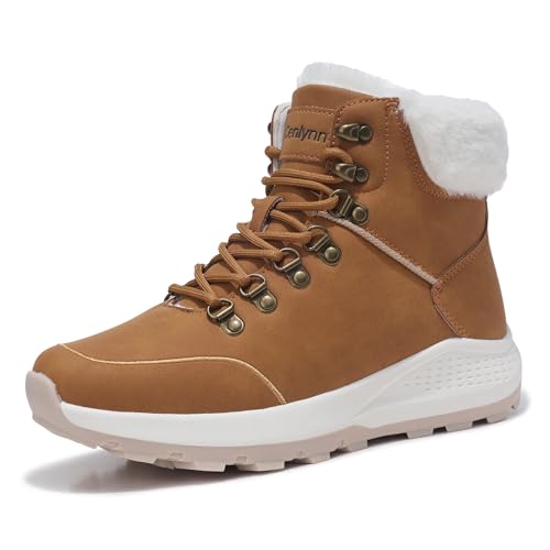 Cenlynn Womens Winter Hiking Boots Fur-Lined Snow...
