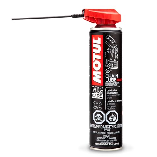 Motul C2 Chain Lube Road - Motorcycle Chain Lubricant Spray for Street & Sport Bikes, 9.3 oz Can (111819)