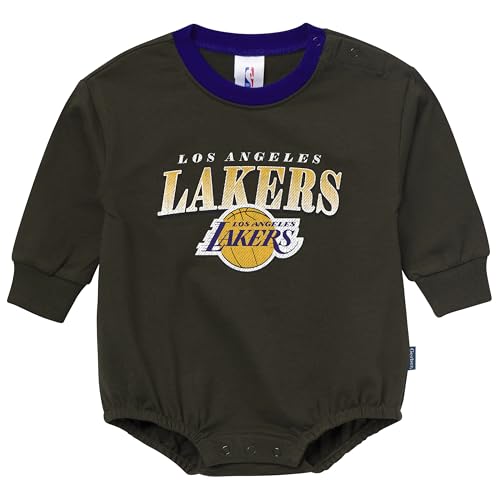 Gerber Unisex Baby NBA Team Sweatshirt Bubble Romper, Los Angeles Lakers, 18 Months - image 1