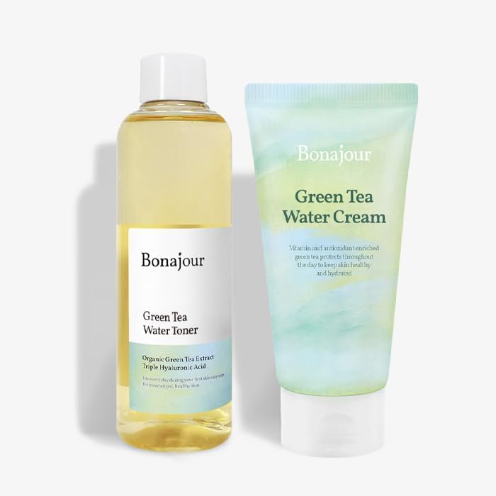 BONAJOUR  Set de crema y tóner Green Tea Water Bomb, hidratante vegano Duo, 7.2+3.38 fl.oz