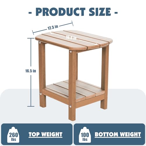 Table d'appoint Adirondack en HDPE teck résistante aux intempéries pour jardin - 3