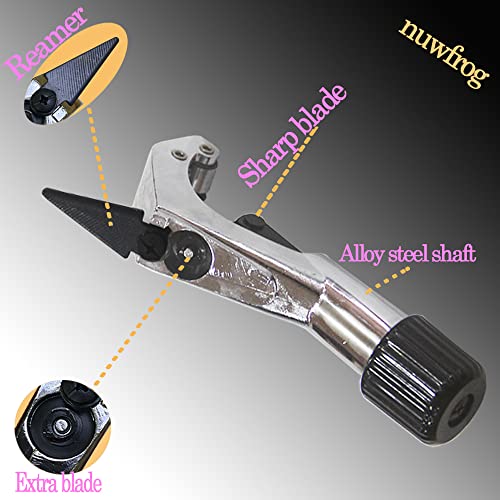 Nuwfrog Tubing And Pipe Cutter 1/4 To 1-5/8 Inch With Extra Blade And Reamer For Cutting Aluminum/Plastic Tube/Copper/Thin Stainless Steel/Pvc/Brass Pipe. #TOP2