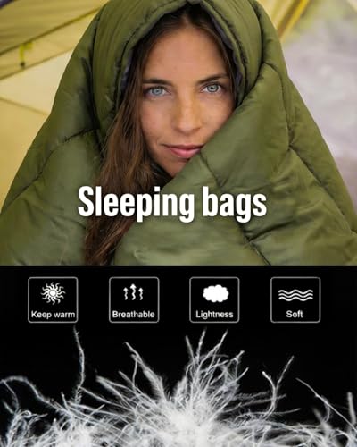 COVACURE Sleeping Bag, 210 * 80cm Ultra Warm Sleeping Bags for Adults Kids, Compact Outdoor Sleeping Bags for Camping with Portable Compression Bag - Image 6