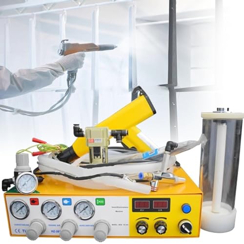 Powder Coating System Kits, 1L Small Capacity Powder Bucket, Electrostatic Coating Spray Gun - Paint Gun Coating System Machine for DIY Projects