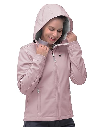 33,000Ft Women'S Softshell Jacket, Fleece Lined Warm Jacket Light Hooded Windproof Coat For Outdoor Hiking thumb #1