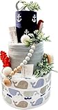 Tumbleweed Babies Anchors Away Diaper Cake, Handmade Baby Gift, Baby Boy Diaper Cake, Nautical Themed Diaper Cake for Boy, Baby Shower Centerpiece