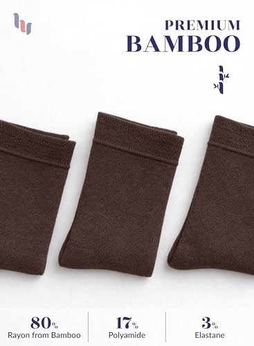 Image of Hugh Ugoli Women's Thin Soft Rayon Derived from Bamboo Crew Socks for Dress, Trouser, Seamless Toe & Non-Binding, 5-8 /9-11