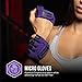 Contraband Pink Label 5537 Womens Micro Weight Lifting Gloves w/Grip-Lock Silicone Padding (Pair) - Minimalist Half Gloves - Apple Watch Friendly (Purple, Medium)