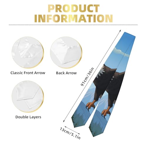 Cartoon Eagle Print Flat Ribbon Shawl - Satin Shawl for Graduation Ceremony Gift for Son Daughters Friends Sisters3