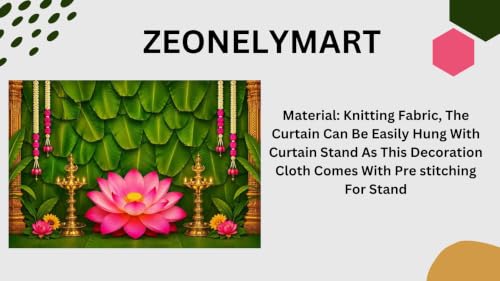 Image of Traditional Decorations backdrops | Banana Leaf Backdrop with Giant Pink Lotus, Jasmine and Rose Garlands | Banana Background Backdrop | Lakshmi Pooja Background 8x8 feet