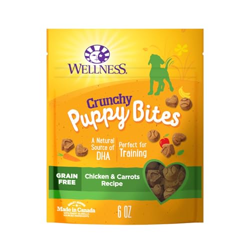 Wellness Puppy Treats, Natural, Training Treat, Grain Free, Crunchy Chicken & Carrot (6 Ounce Bag)