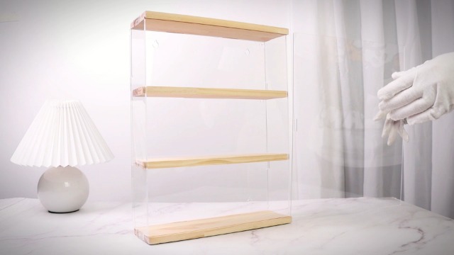 Amazon.com: NONEMEY Clear Acrylic Display Case Stand with Wood