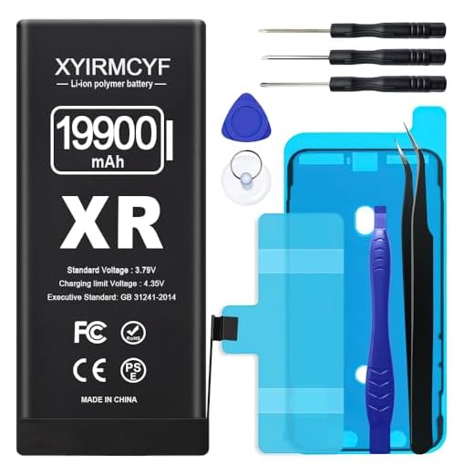 XYIRMCYF 19900mAh Super Capacity Battery Compatible with iPhone XR, 0 Cycle Li-Polymer Replacement Battery for iPhone XR, with Professional Repair Tool Kit
