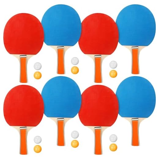 8 Pcs Table Tennis Paddle Portable Table Tennis Rackets Table Tennis Paddles Table Tennis Games Paddles Bulk Sports Soft Rubber Table Tennis Paddles for Recreational Indoor Outdoor (Blue, Red)