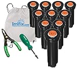 IrriFix RainBird 1800 SAM PRS Popup Sprinklers | Rain Bird 1804 Series 4” Seal-A-Matic Pressure Regulated Heads | 10 Pack in a Sack Includes PullUpTool and RotorTool Nozzle Screwdriver