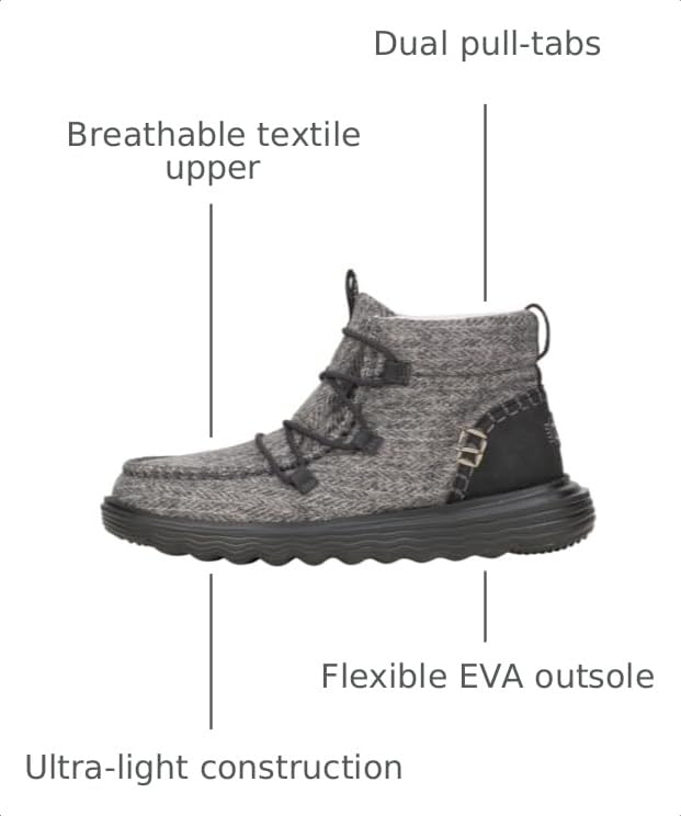 HEYDUDE Women's Reyes Heathered Boot, Black, Size 12 - image 2
