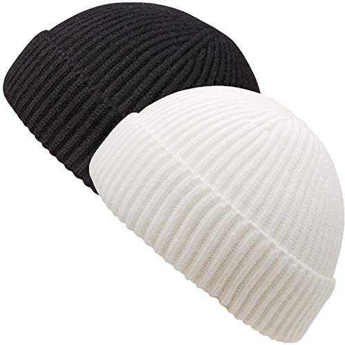 MaxNova Knit Cuff Short Fisherman Beanie for Men Women Warm Hats