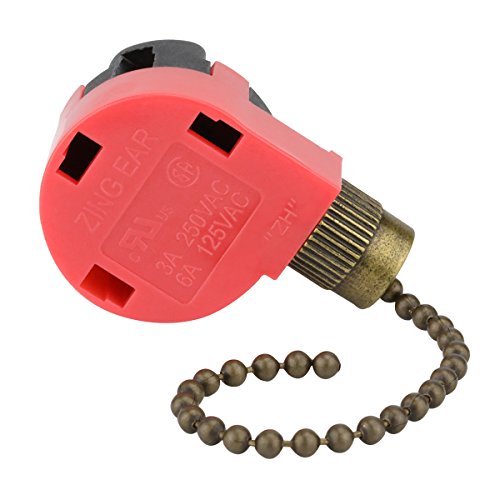 Image of ZE 268S1 Ceiling Fan Switch Zing Ear 268S1 3 Speed 4 Wire Pull Chain Switch For Hunter Ceiling Fan,3 Speed Control Switch Ceiling Fans, Wall Lamps, Cabinet Light, Bronze