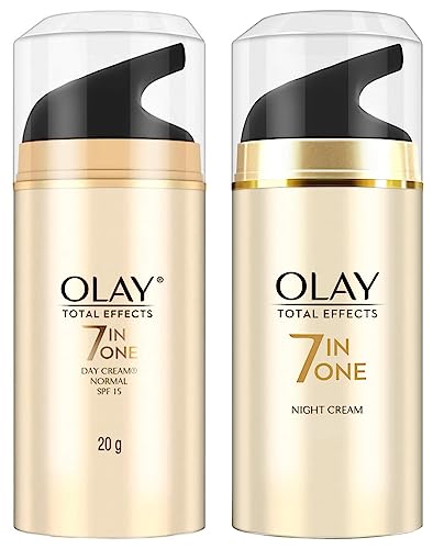 Image of Olay Night Cream Total Effects 7 in 1, Anti-Ageing Moisturiser, 20g And Olay Day Cream Total Effects 7 in 1, Anti-Ageing SPF 15, 20g