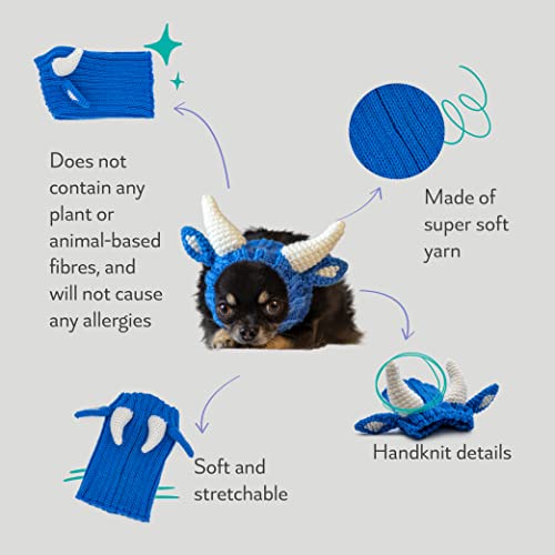 Zoo-Snoods-Blue-Ox-Costume-Warm-Knit-Dog-Snood-Wrap-for-Pets-Neck-Ear-Cover-Protection-for-Halloween-Winter-Large Zoo Snoods Blue Ox Costume Warm Knit Dog Snood Wrap for Pets Neck Ear Cover Protection for Halloween Winter Large
