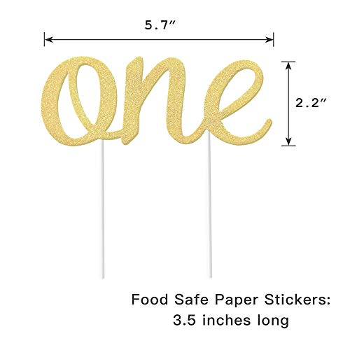 Gold 1St Birthday Topper, Double Sided Glitter, Number One Cake Topper Decoration, One Year Bday Party Decor For Girls And Boys, Couples And Marriage First Anniversary #TOP2