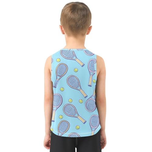 Boys' Tank Top Shirt Tennis Racket Pattern Sleeveless T-Shirts3