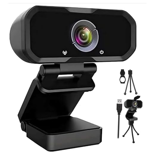 Webcam 1080p HD Computer Camera - Microphone Laptop USB PC Webcam with Privacy Shutter and Tripod Stand, 110 Degree Live Streaming Widescreen Recording Pro Video Web Camera for Calling, Conferencing