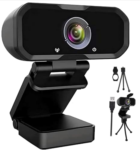 Svcouok Webcam 1080p HD Computer Switch 2 Camera - Microphone Laptop USB PC Webcam with Tripod Stand, 110 Degree Live Streaming Widescreen Recording Pro Video Web Camera for Calling, Conferencing