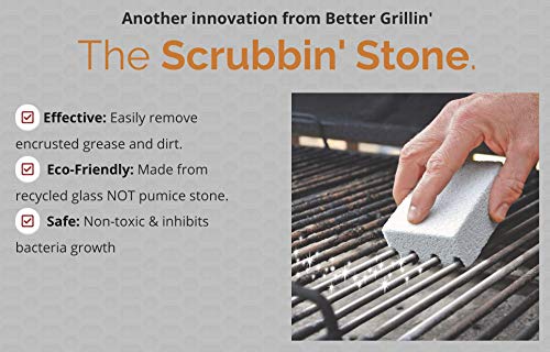 Better Grillin Scrubbin Stone Grill Cleaner Handle-Protect Hands & Nails When Scouring Grill With Three Scrubbin Stone #TOP4