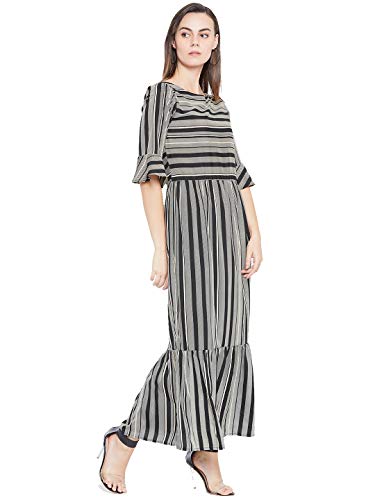 Image of Cottinfab Women's Crepe Pleated Maxi Casual Dress