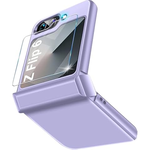 Design for Samsung Galaxy Z Flip 6 5G Case, Ultra Slim Lightweight Galaxy Z Flip 6 Flip Case PC Material Hard Hinge Protection Cover for Samsung Z Flip 6 Phone Case Support Wireless Charging (Purple) Cover