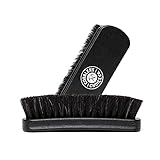Cepillo para Zapatos prémium, de Crin de Caballo, con Mango cóncavo para adaptarlo a la Mano, Negro